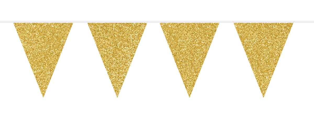 Vlaggenlijn Goud Glitter - 6 meter