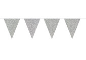 Vlaggenlijn Zilver Glitter - 6 meter