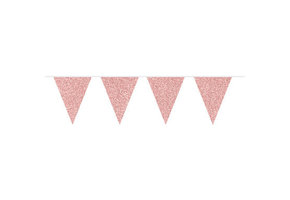 Vlaggenlijn Rosé Goud Glitter - 6 meter