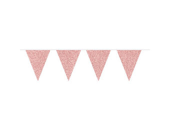 Vlaggenlijn Rosé Goud Glitter - 6 meter