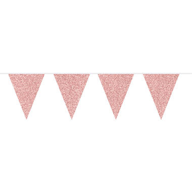 Vlaggenlijn Rosé Goud Glitter - 6 meter