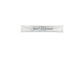 Bruiloft Spandoek Just Married 300x60cm - per stuk