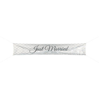 Bruiloft Spandoek Just Married 300x60cm - per stuk