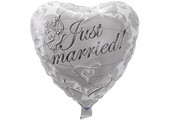Bruiloft Folieballon Zilver Hart - per stuk