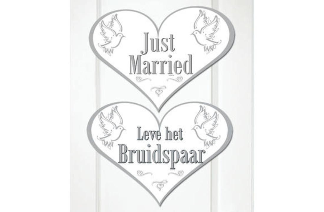 Bruiloft Deurbord Just Married - per stuk