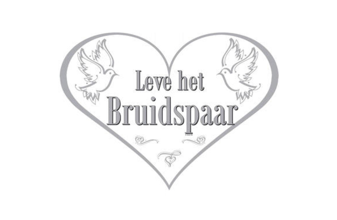 Bruiloft Deurbord Leve het Bruidspaar - per stuk
