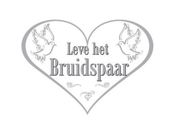 Bruiloft Deurbord Leve het Bruidspaar - per stuk