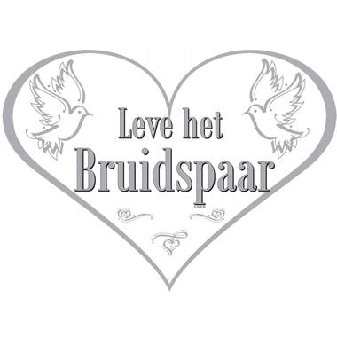 Bruiloft Deurbord Leve het Bruidspaar - per stuk