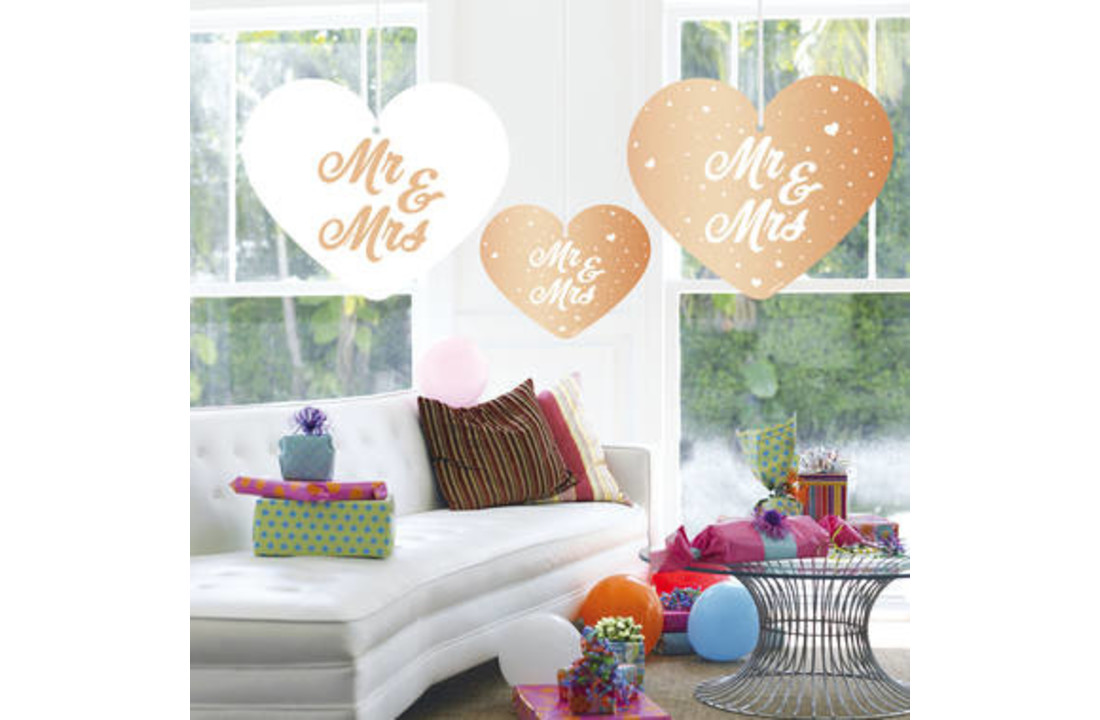 Bruiloft Hangdecoratie Rosé Goud - 5 stuks