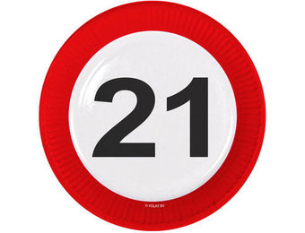 Verkeersbord Borden 21 jaar - 8 stuks