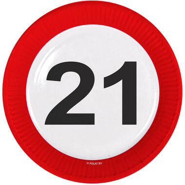 Verkeersbord Borden 21 jaar - 8 stuks