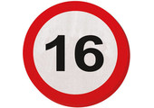 16 Jaar Verkeersbord Servetten - 20 stuks