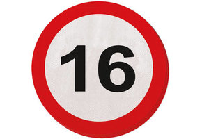 16 Jaar Verkeersbord Servetten - 20 stuks