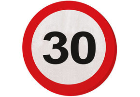 30 Jaar Verkeersbord Servetten - 20 stuks