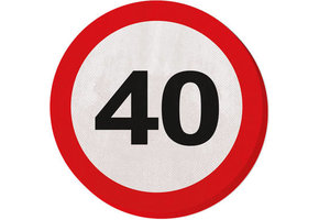 40 Jaar Verkeersbord Servetten - 20 stuks