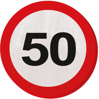 50 Jaar Verkeersbord Servetten - 20 stuks