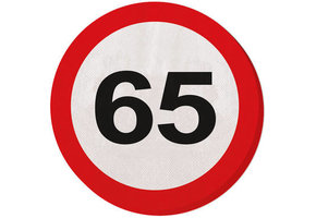 65 Jaar Verkeersbord Servetten - 20 stuks