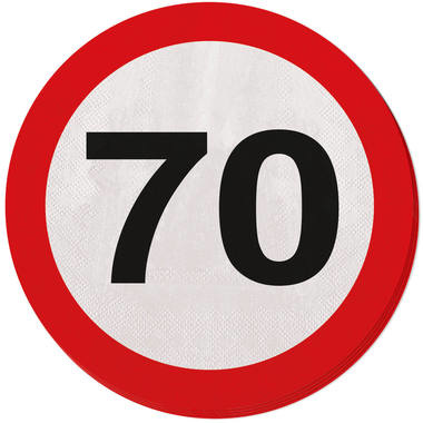 70 Jaar Verkeersbord Servetten - 20 stuks
