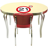 21 Jaar Verkeersbord Placemat en Onderzetter set - 4x