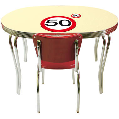 50 Jaar Verkeersbord Placemat en Onderzetter set - 4x