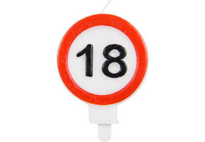 18 Jaar Verkeersbord Kaars