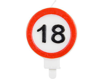 18 Jaar Verkeersbord Kaars