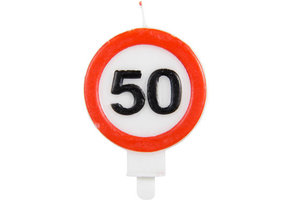 50 Jaar Verkeersbord Kaars - Per Stuk