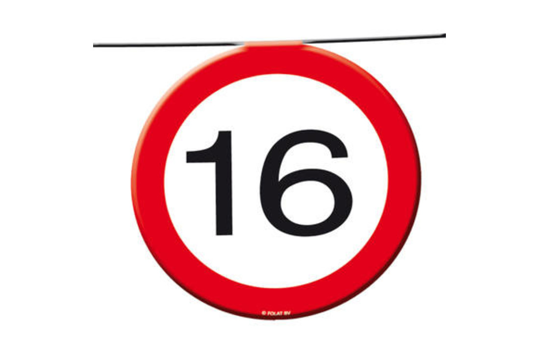 16 Jaar Verkeersbord Slinger -12 meter