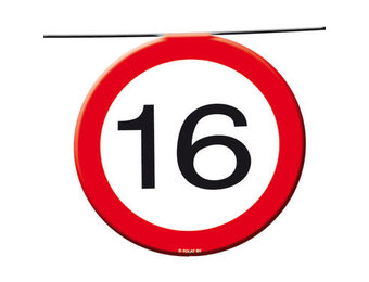 16 Jaar Verkeersbord Slinger -12 meter