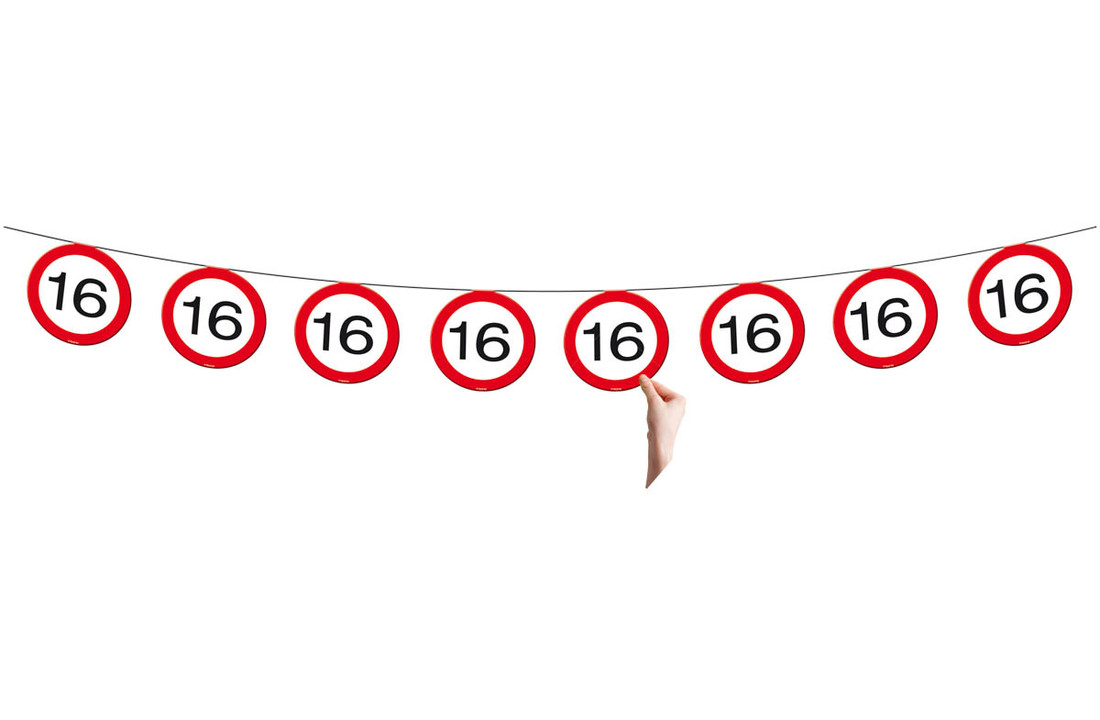 16 Jaar Verkeersbord Slinger -12 meter
