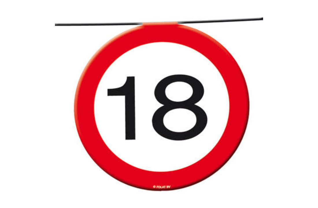 18 Jaar Verkeersbord Slinger -12 meter