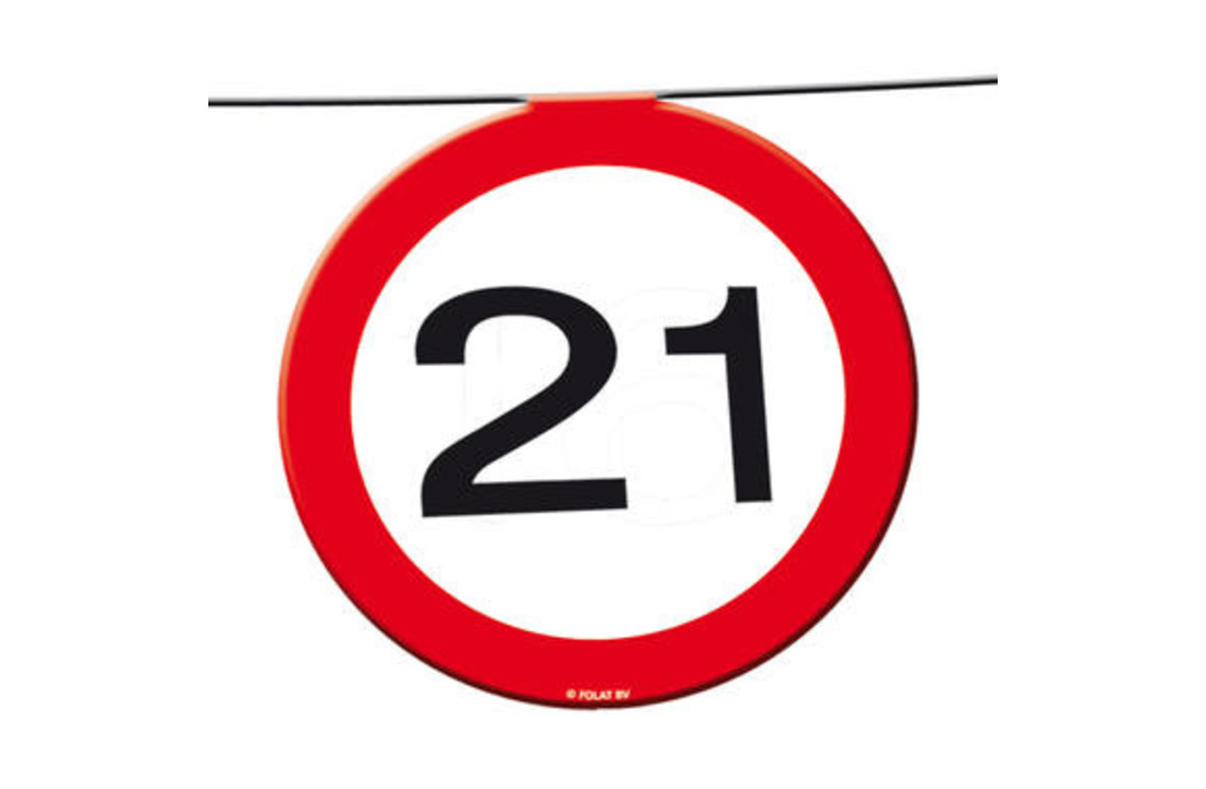 21 Jaar Verkeersbord Slinger -12 meter