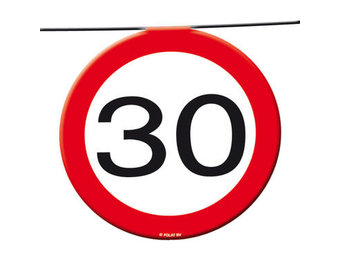 30 Jaar Verkeersbord Slinger -12 meter