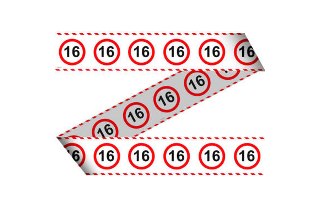 16 Jaar Verkeersbord Afzetlint -15 meter
