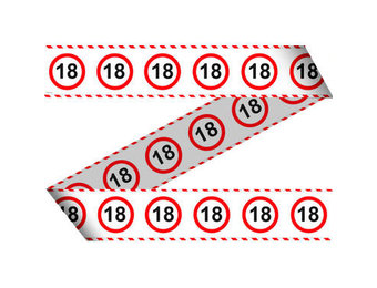 18 Jaar Verkeersbord Afzetlint - 15 meter