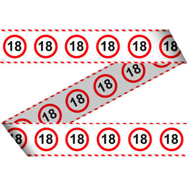 18 Jaar Verkeersbord Afzetlint - 15 meter