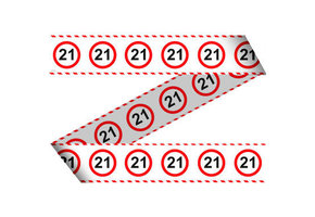 21 Jaar Verkeersbord Afzetlint -15 meter