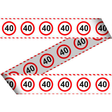 40 Jaar Verkeersbord Afzetlint -15 meter