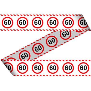 60 Jaar Verkeersbord Afzetlint - 15 meter