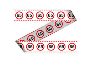 65 Jaar Verkeersbord Afzetlint -15 meter