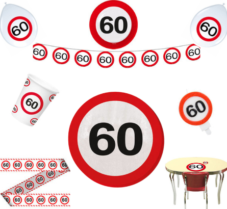 Feestpakket Verkeersbord 60 jaar - per stuk
