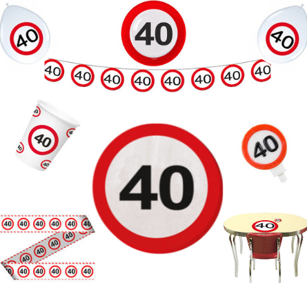 Feestpakket Verkeersbord 40 jaar - per stuk