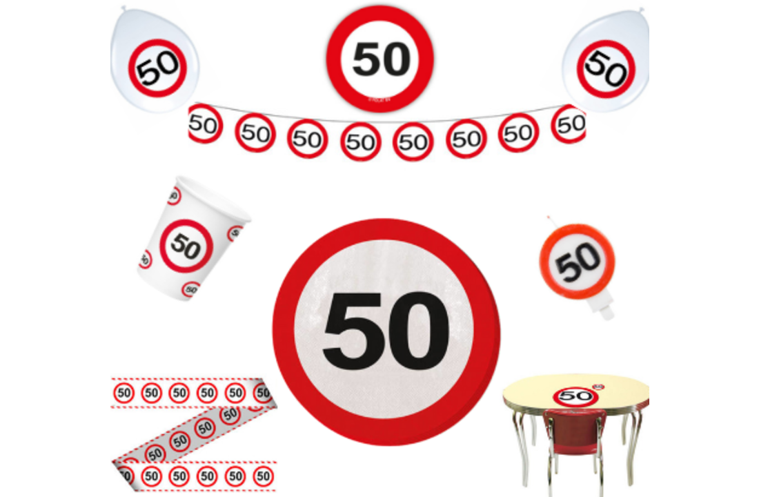 Feestpakket Verkeersbord 50 jaar - per stuk