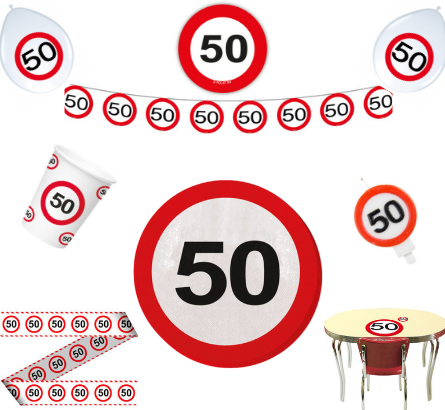 Feestpakket Verkeersbord 50 jaar - per stuk