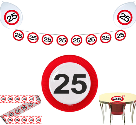 Feestpakket Verkeersbord 25 jaar - per stuk