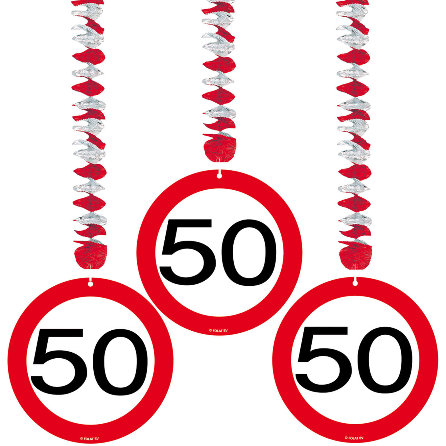 50 Jaar Verkeersbord Hangdecoratie - Per Stuk