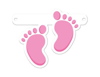 Letterslinger Geboorte Babyvoetjes Meisje Roze