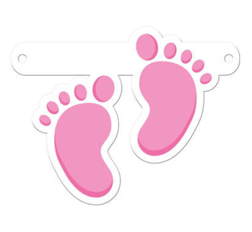 Letterslinger Geboorte Babyvoetjes Meisje Roze