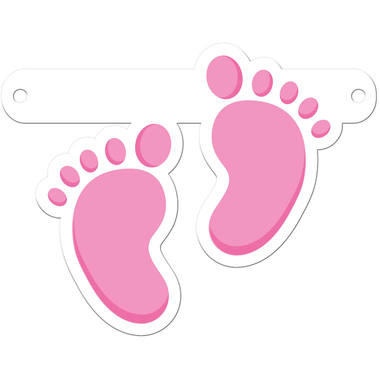 Letterslinger Geboorte Babyvoetjes Meisje Roze