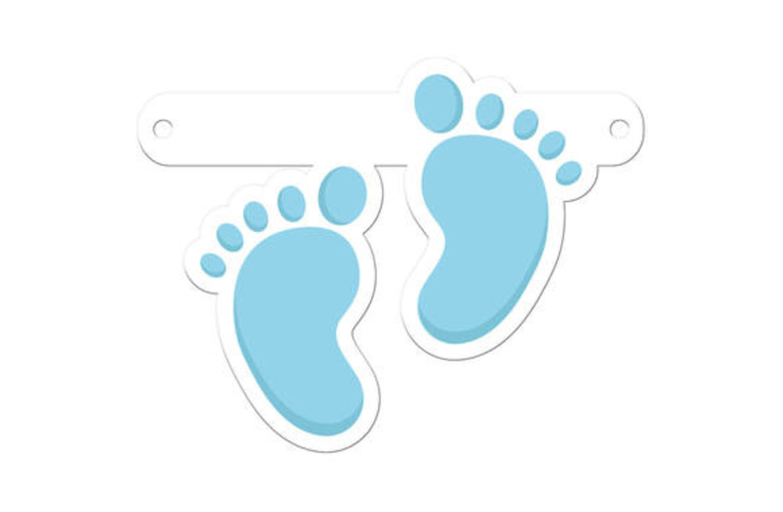 Letterslinger Geboorte Babyvoetjes jongetje Blauw